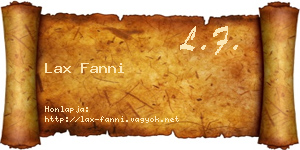 Lax Fanni névjegykártya