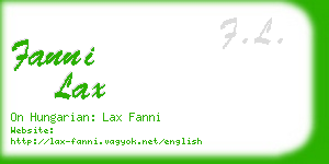 fanni lax business card